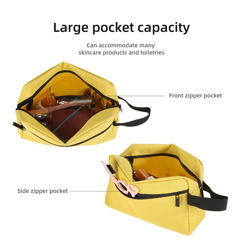 Icramsy Travel Toiletry bag Toiletry bag for women men Hanging Cosmetic bag Travel accessories for Women Men (Yellow) - Image 4